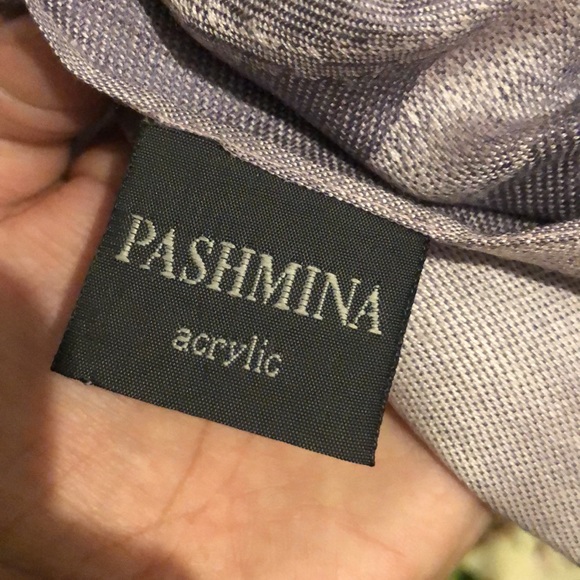 AUTHENTIC PASHMINA acrylic purple two tone stole - Picture 3 of 4